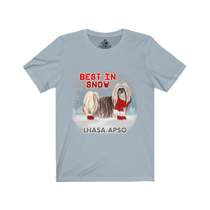 Lhasa Apso Best In Snow Unisex Jersey Short Sleeve Tee