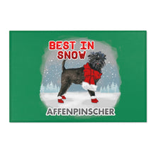 Load image into Gallery viewer, Affenpinscher Best In Snow Area Rug