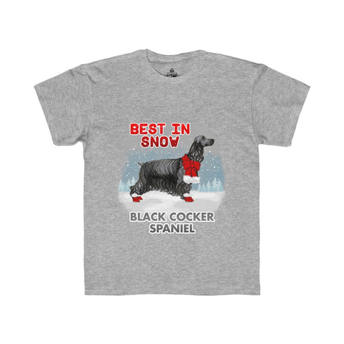 Black Cocker Spaniel Best In Snow Kids Regular Fit Tee