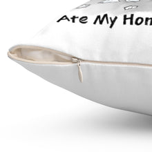 Load image into Gallery viewer, My American Eskimo Dog Ate My Homework Square Pillow