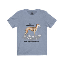 Load image into Gallery viewer, My Greyhound Ate My Homework Unisex Jersey Short Sleeve Tee