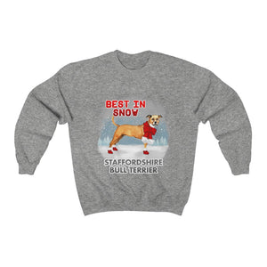 Staffordshire Bull Terrier Best In Snow Heavy Blend™ Crewneck Sweatshirt