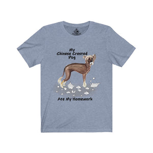 My Chinese Crested Ate My Homework Unisex Jersey Short Sleeve Tee