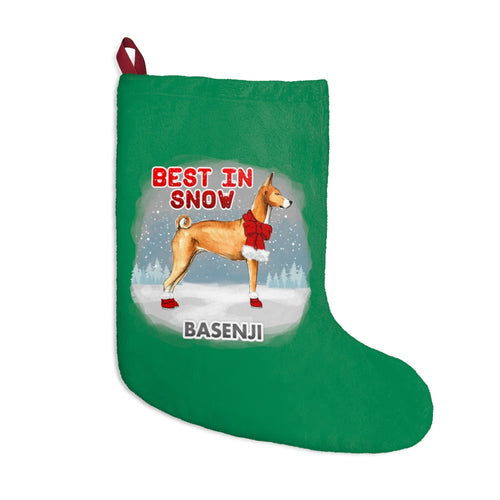 Basenji Best In Snow Christmas Stockings