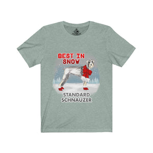 Standard Schnauzer Best In Snow Unisex Jersey Short Sleeve Tee