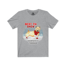 Load image into Gallery viewer, Norwich Terrier Best In Snow Unisex Jersey Short Sleeve Tee