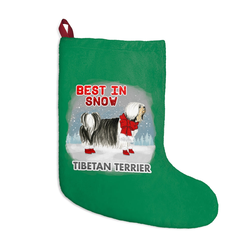 Tibetan Terrier Best In Snow Christmas Stockings