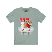 Load image into Gallery viewer, Icelandic Lowland Sheepdog Best In Snow Unisex Jersey Short Sleeve Tee