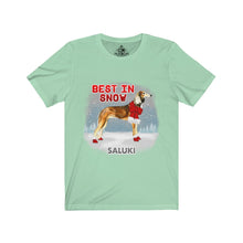 Load image into Gallery viewer, Saluki Best In Snow Unisex Jersey Short Sleeve Tee