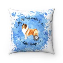 Load image into Gallery viewer, Collie (Rough) Pet Fashionista Square Pillow