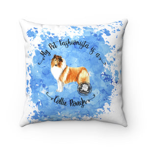 Collie (Rough) Pet Fashionista Square Pillow