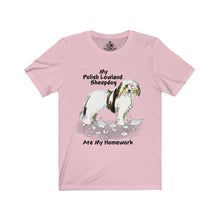 Load image into Gallery viewer, My Polish Lowland Sheepdog Ate My Homework Unisex Jersey Short Sleeve Tee