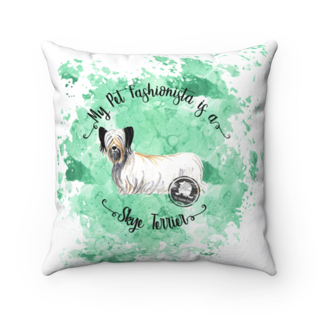 Skye Terrier Pet Fashionista Square Pillow