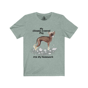 My Chinese Crested Ate My Homework Unisex Jersey Short Sleeve Tee