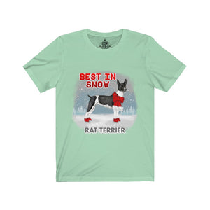 Rat Terrier Best In Snow Unisex Jersey Short Sleeve Tee