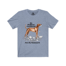 Load image into Gallery viewer, My Redbone Coonhound Ate My Homework Unisex Jersey Short Sleeve Tee