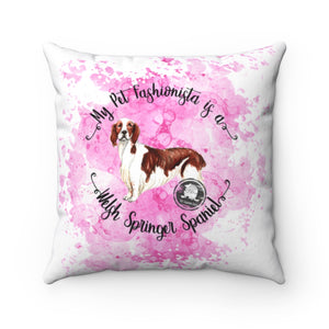 Welsh Springer Spaniel Pet Fashionista Square Pillow