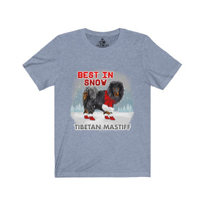 Tibetan Mastiff Best In Snow Unisex Jersey Short Sleeve Tee