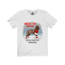 Load image into Gallery viewer, Irish Water Spaniel Best In Snow Unisex Jersey Short Sleeve Tee