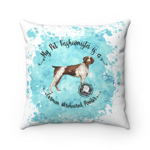 German Wirehaired Pointer Pet Fashionista Square Pillow