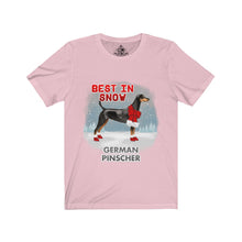 Load image into Gallery viewer, German Pinscher Best In Snow Unisex Jersey Short Sleeve Tee