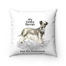 Load image into Gallery viewer, My Cesky Terrier Ate My Homework Square Pillow