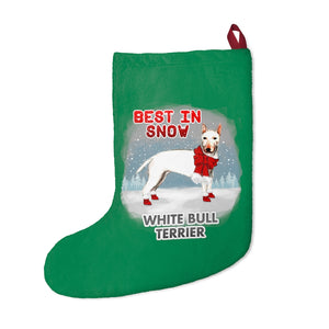 White Bull Terrier Best In Snow Christmas Stockings