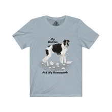 Load image into Gallery viewer, My Borzoi Ate My Homework Unisex Jersey Short Sleeve Tee