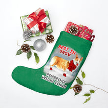 Load image into Gallery viewer, Pembroke Welsh Corgi Best In Snow Christmas Stockings