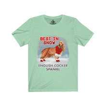 Load image into Gallery viewer, English Cocker Spaniel Best In Snow Unisex Jersey Short Sleeve Tee