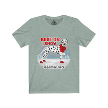 Load image into Gallery viewer, Dalmation Best In Snow Unisex Jersey Short Sleeve Tee