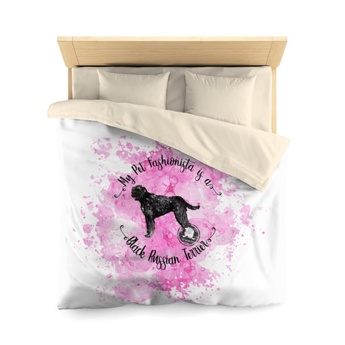 Black Russian Terrier Pet Fashionista Duvet Cover