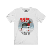 Load image into Gallery viewer, Miniature Pinscher Best In Snow Unisex Jersey Short Sleeve Tee