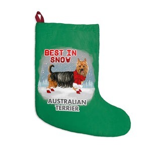 Australian Terrier Best In Snow Christmas Stockings