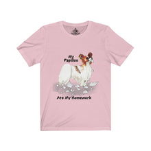 Load image into Gallery viewer, My Papillon Ate My Homework Unisex Jersey Short Sleeve Tee