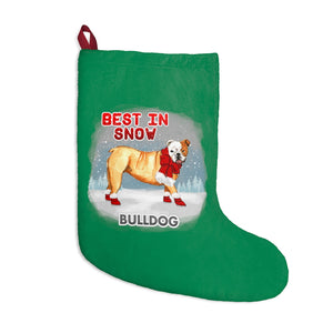 Bulldog Best In Snow Christmas Stockings
