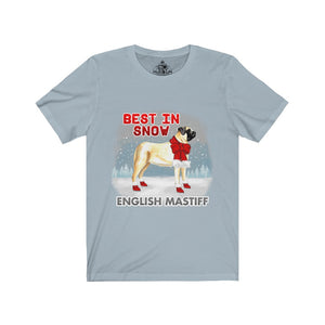 English Mastiff Best In Snow Unisex Jersey Short Sleeve Tee