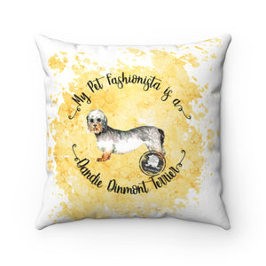 Dandie Dinmont Terrier Pet Fashionista Square Pillow
