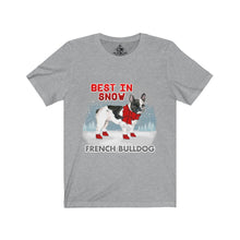 Load image into Gallery viewer, French Bulldog Best In Snow Unisex Jersey Short Sleeve Tee