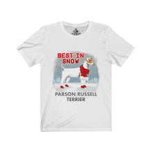 Load image into Gallery viewer, Parson Russell Terrier Best In Snow Unisex Jersey Short Sleeve Tee