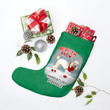 Load image into Gallery viewer, Miniature Poodle Best In Snow Christmas Stockings
