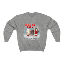 Load image into Gallery viewer, Lhasa Apso Best In Snow Heavy Blend™ Crewneck Sweatshirt