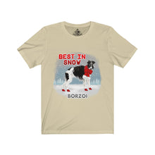 Load image into Gallery viewer, Borzoi Best In Snow Unisex Jersey Short Sleeve Tee