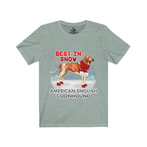 American English Coonhound Best In Snow Unisex Jersey Short Sleeve Tee