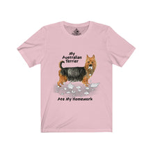Load image into Gallery viewer, My Australian Terrier Ate My Homework Unisex Jersey Short Sleeve Tee