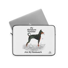 Load image into Gallery viewer, My Miniature Pinscher Ate My Homework Laptop Sleeve