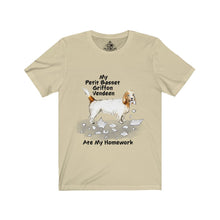 Load image into Gallery viewer, My Petit Basset Griffon Vendeen Ate My Homework Unisex Jersey Short Sleeve Tee