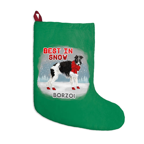 Borzoi Best In Snow Christmas Stockings