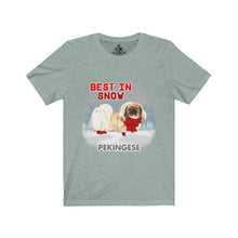Load image into Gallery viewer, Pekingese Best In Snow Unisex Jersey Short Sleeve Tee