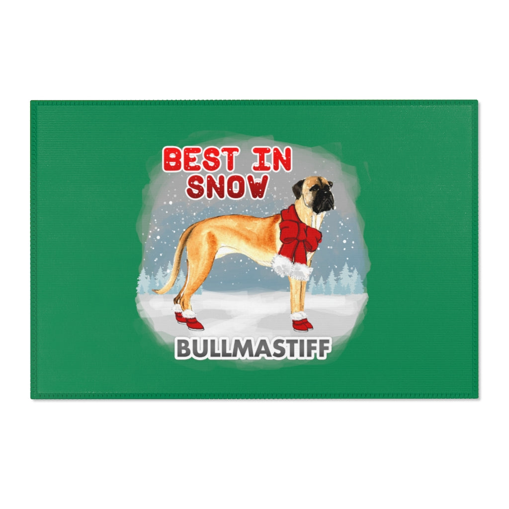 Bullmastiff Best In Snow Area Rug